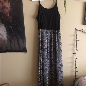 Gray and black spaghetti strap dress